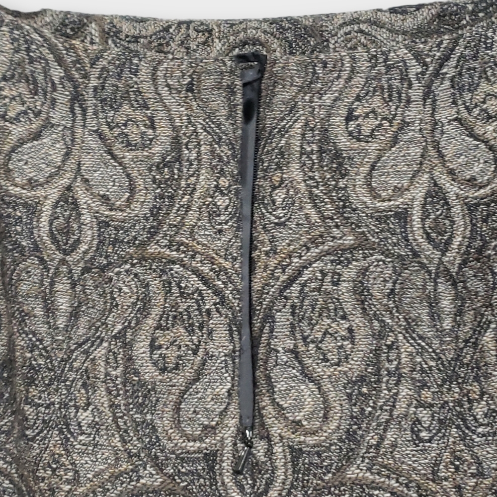 Talbots Black & Brown Paisley Wool Maxi Skirt – Fringe Hem Size 6 - Picture 9 of 14